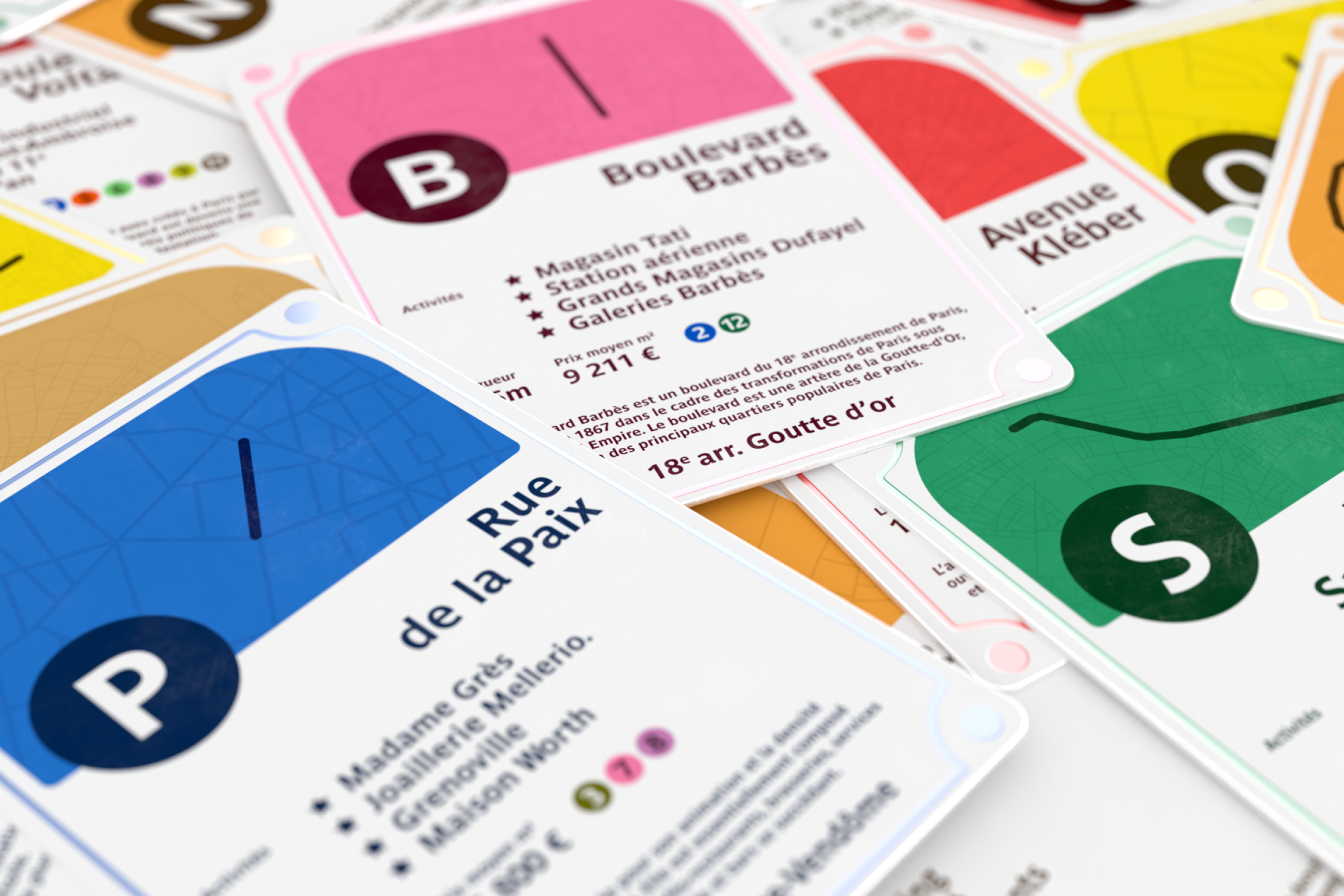 Détails des cartes de rues parisiennes